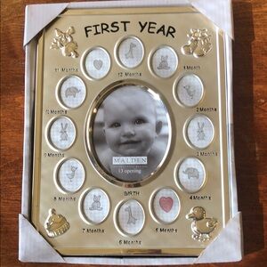 Malden Silver First Year Baby Photo Frame